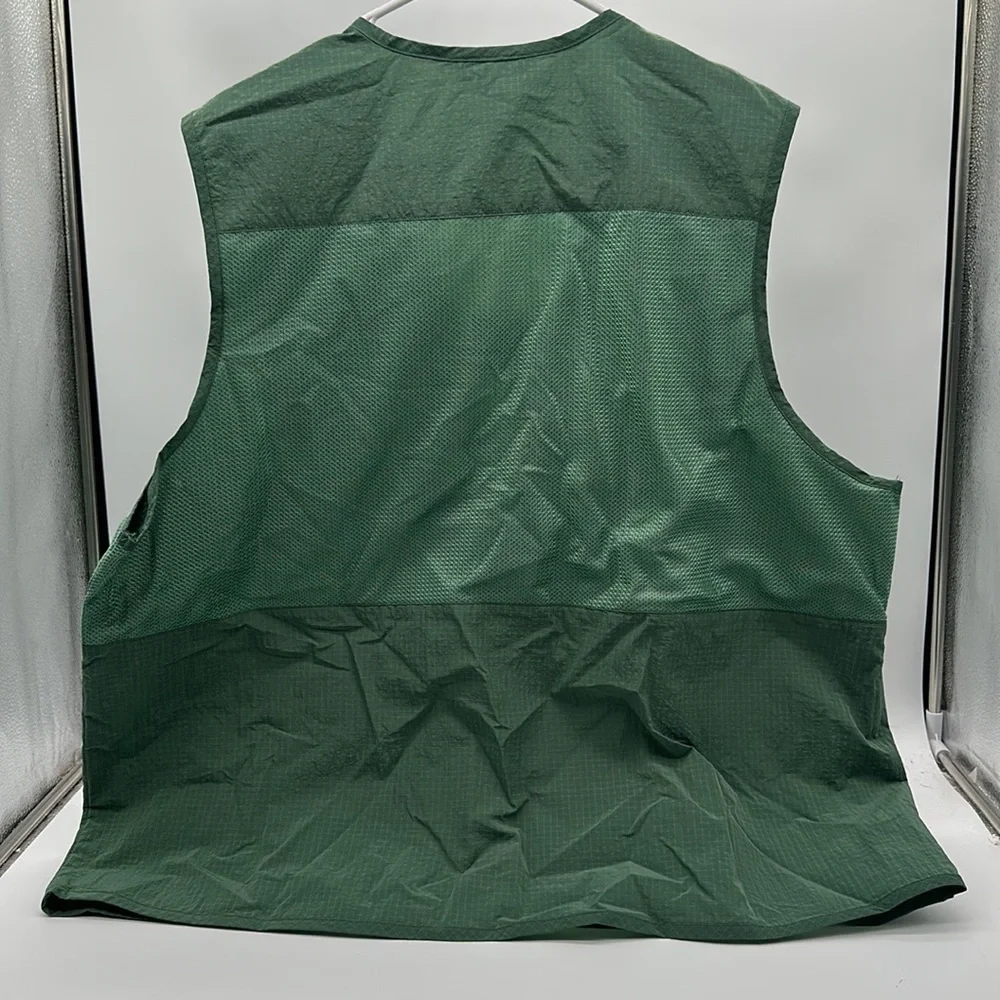 Men's Size X-Large Zipper Vest Houston White USED CLEAN GREEN POCKETS - Picture 3 of 4